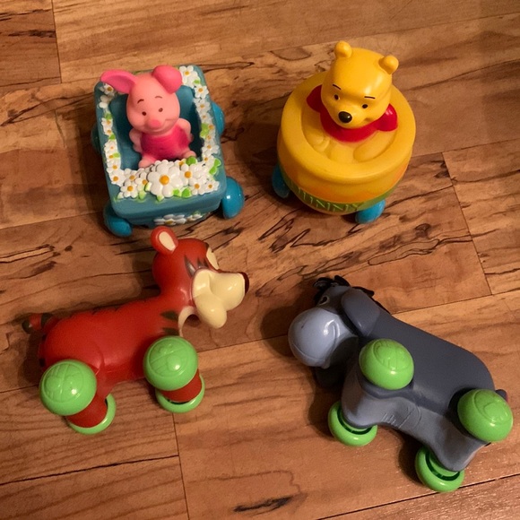 Winnie the Pooh Tigger Piglet Eeyore wheeled cars baby infant toys toddler EUC - Picture 2 of 9